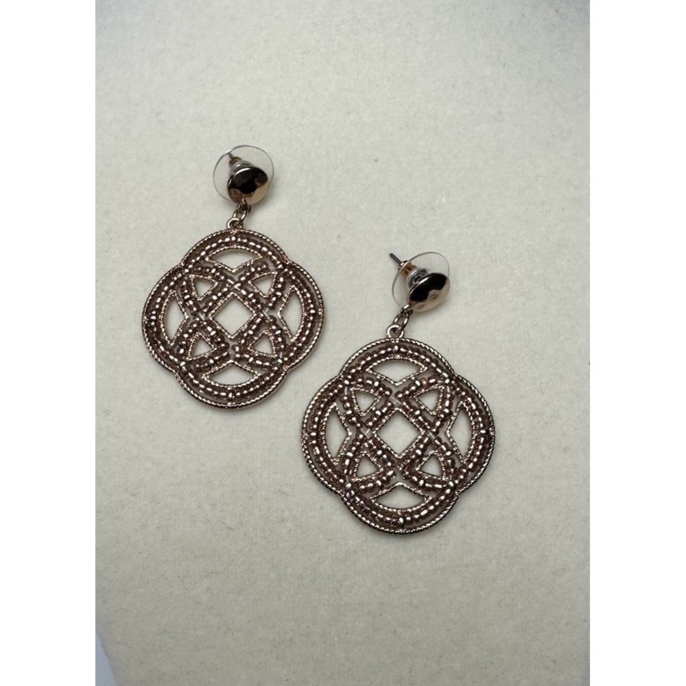 Women's Bohemian Gold Plated Earrings Beaded Rose Gold Beads New